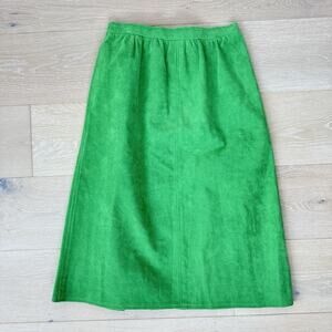 Vintage Ultra Suede Green Vegan Suede Knee Length Retro Pencil Skirt Sz 10